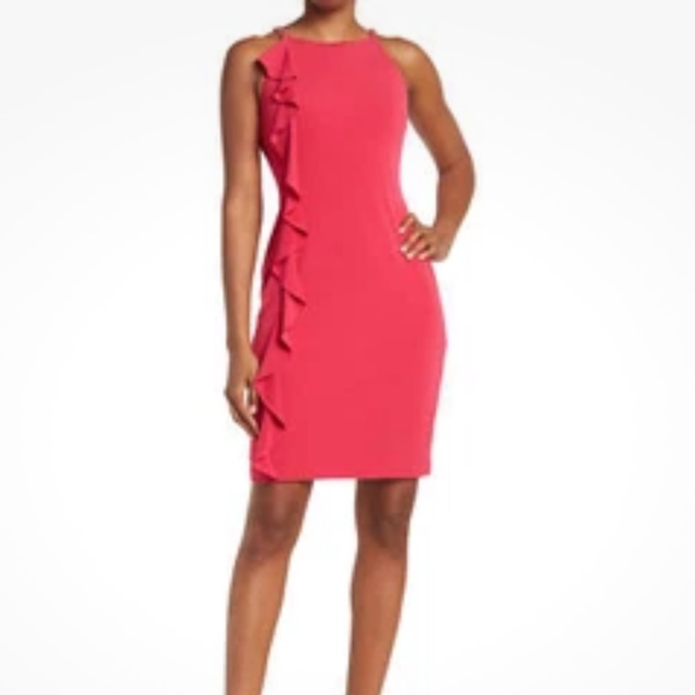 Kensie Women’s Pink Chain Sleeveless Halter Dress size 2